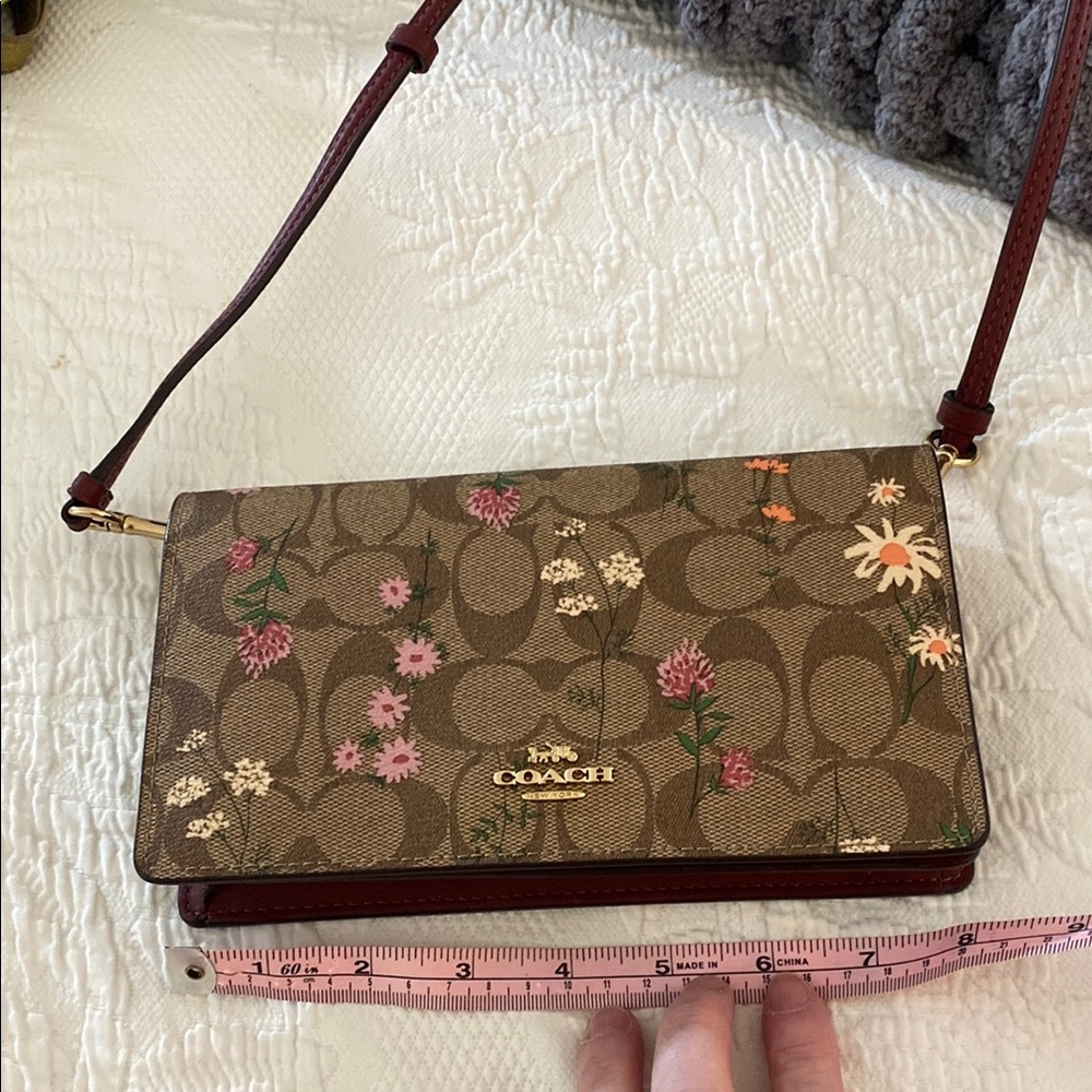 Coach Brown Floral Crossbody Bag